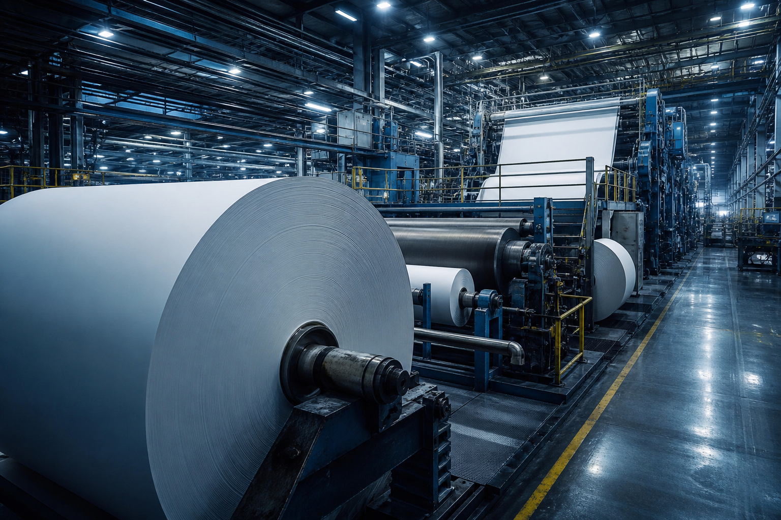 Paper mill and press floor